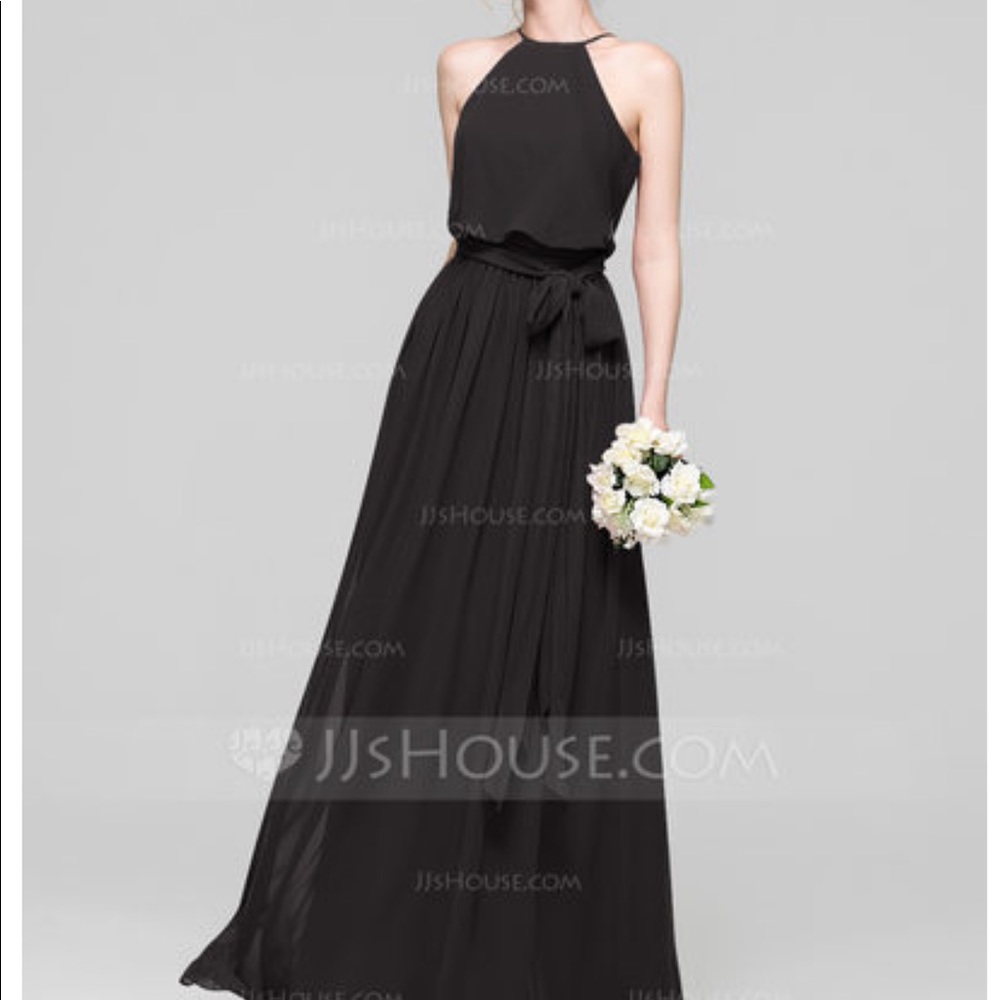 A-Line/Princess Scoop Chiffon Dress